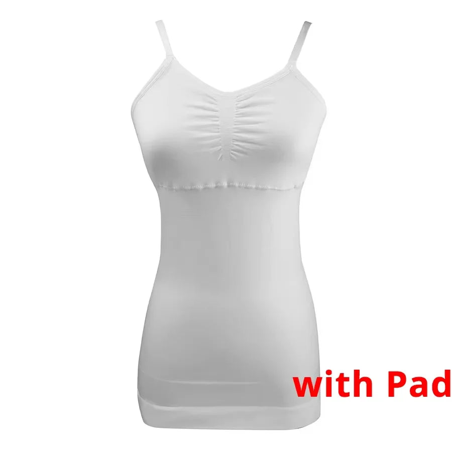Women Tummy Control Shapewear Smooth Body Shaping Camisole Padded Tank Tops Slimming Underwear Seamless Compression Shaper