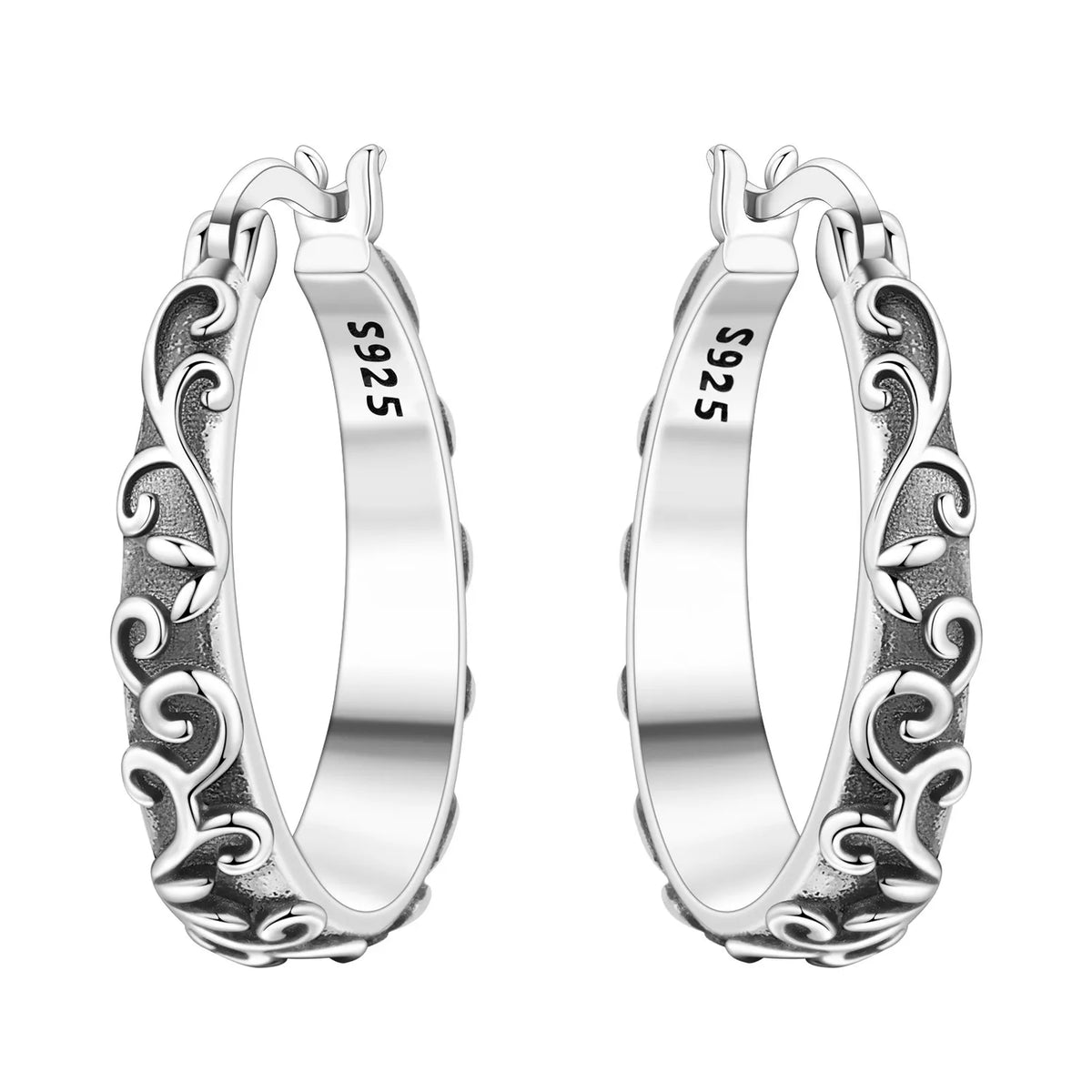 PANPOKI Original 925 Sterling Silver Beautiful Tulip Flower Earrings Women Hoop Earring Anniversary Jewelry Trendy Gifts