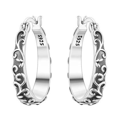 PANPOKI Original 925 Sterling Silver Beautiful Tulip Flower Earrings Women Hoop Earring Anniversary Jewelry Trendy Gifts