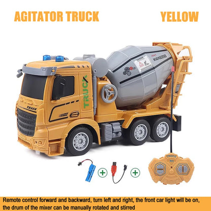 6-channel remote control engineering vehicle 2.4G rechargeable dump RC truck toy with light/sound effects, children's gift