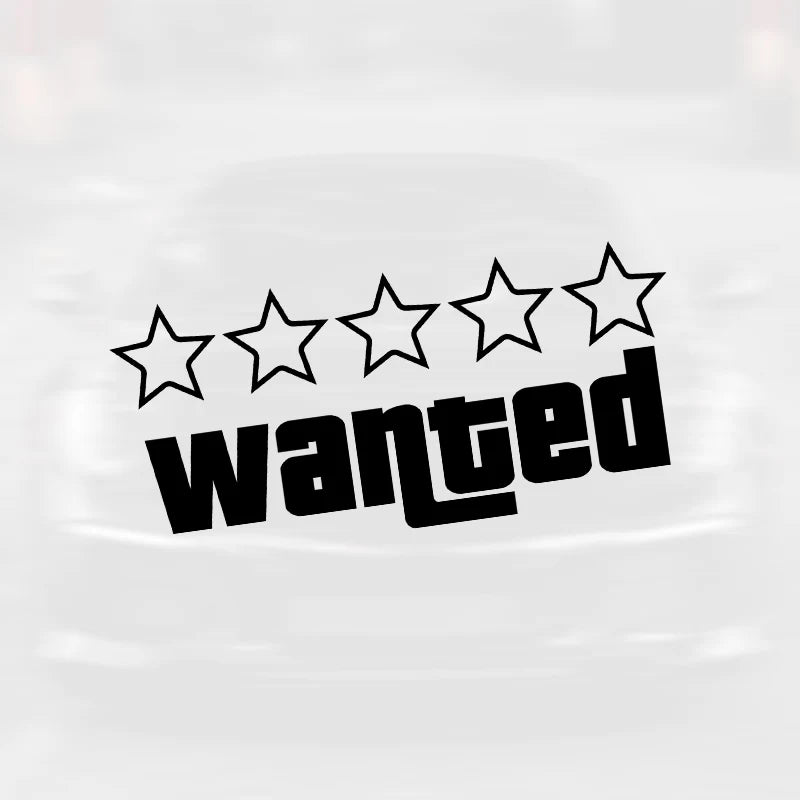 Wanted Pentagram Car Stickers for Rear Windshield Window Glass Auto Bumper Body Cover Scratches Waterproof Auto Accessories