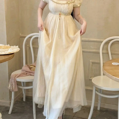 Handmade Regency Empire Waist Lolita Gown Women Vintage Green Beaded Lace Formal Dress Harajuku Elegant Party Outfit Chic Retro