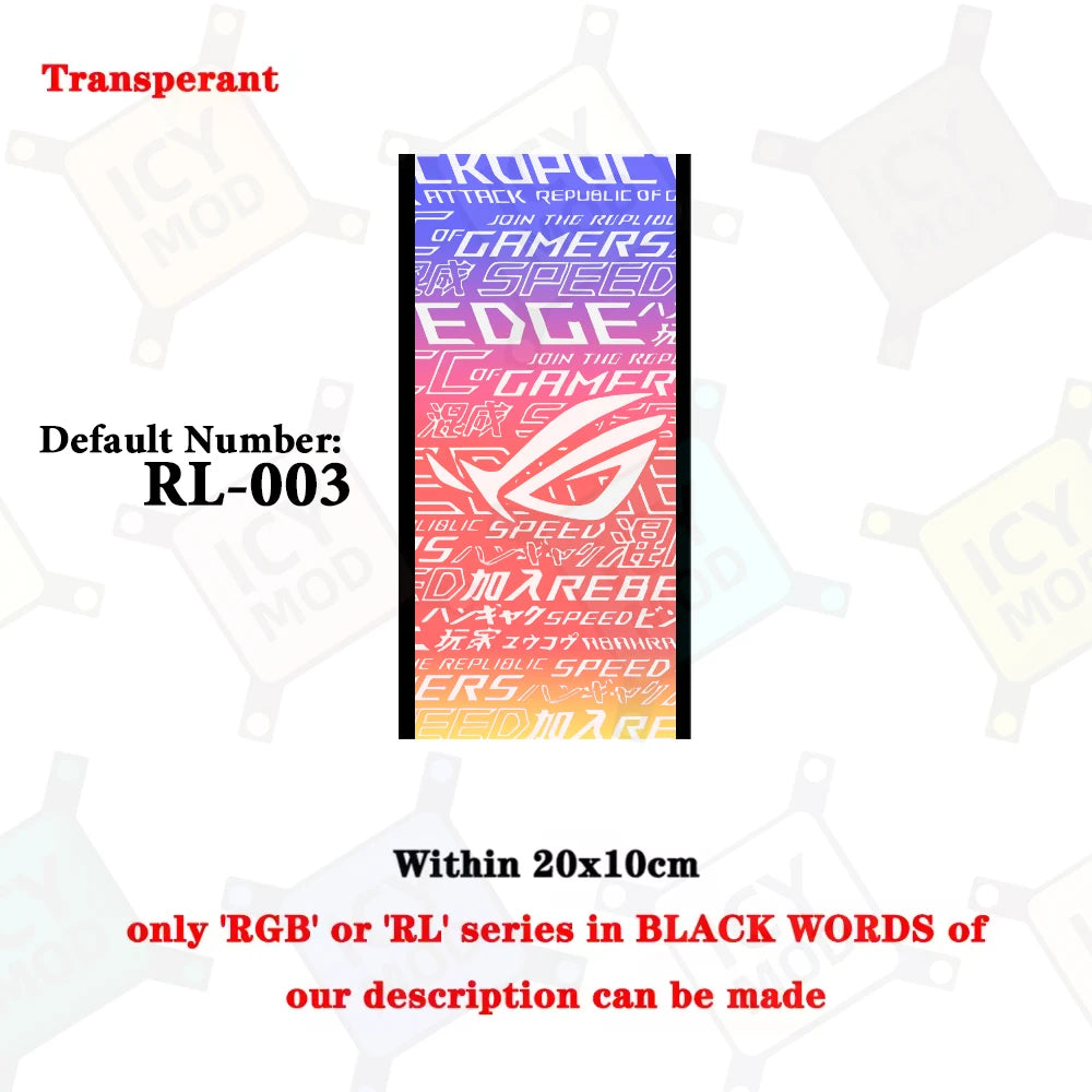 Infinity RGB Panel Infinite 3D PC Case Lighting Plate Custom Chassis Decoration GPU Backplate DIY Gamers Transperant AURA MOD