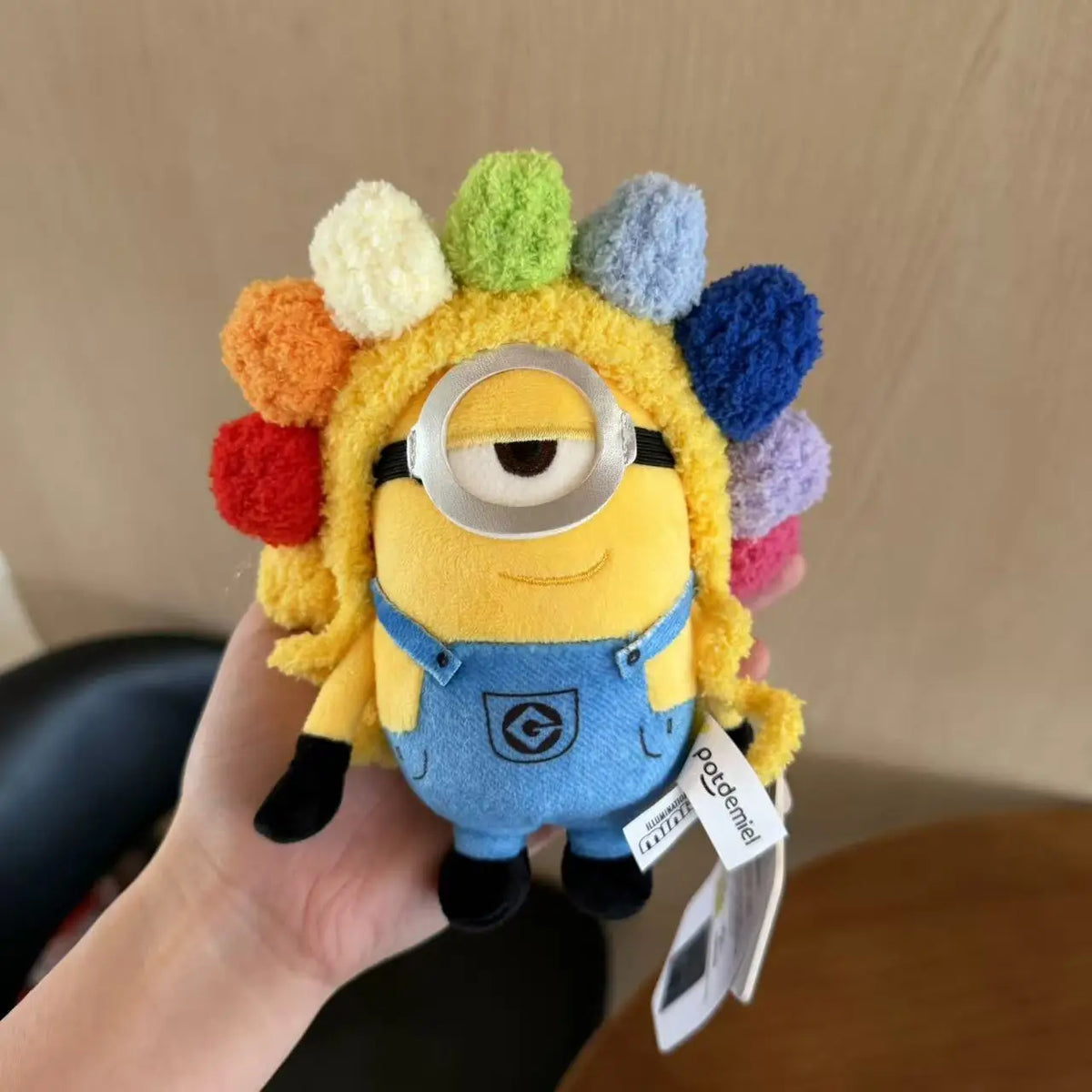 Genuine Cute Little Yellow Minion Bob Backpack Pendant Cartoon Plush Doll Keychain Bag Doll Decoration Birthday Gift