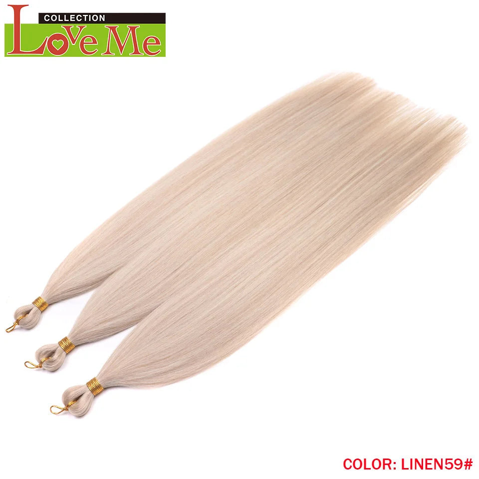 LOVE ME 28 inches 300g/3pcs Straight Hair Bundles Crochet Hair Synthetic Braiding Hair Ombre Rainbow Braids Hair Extensions