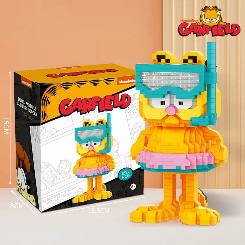 Out of print BALODY Garfield Mini Blocks SpongeBob Smurfs Figures Collection Building Toy DIY Bricks for Kids Present Toy Gift