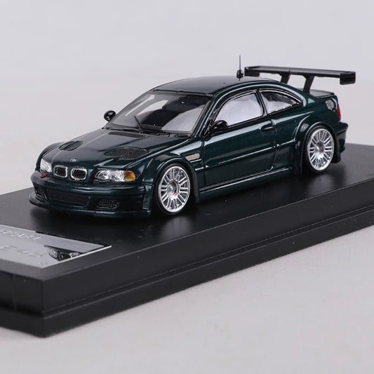 MJ MODEL 1:64 M3 E46 GTR Alloy Model Car can open the hood