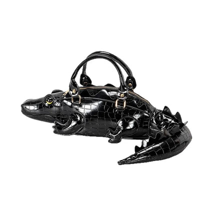 New Trendy Crocodile Shape Handbag for Women, Europe and America Fashion Tote Designer Female Casual Shoulder Crossbody Bag Ins