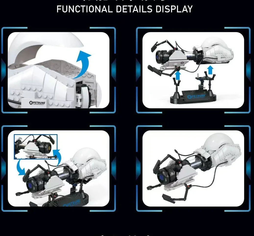 2026 New Creative High-Tech Portal Gun Building Blocks Game Transfer Gun Model Portal Science Educational Assembly Toys Boy Gift