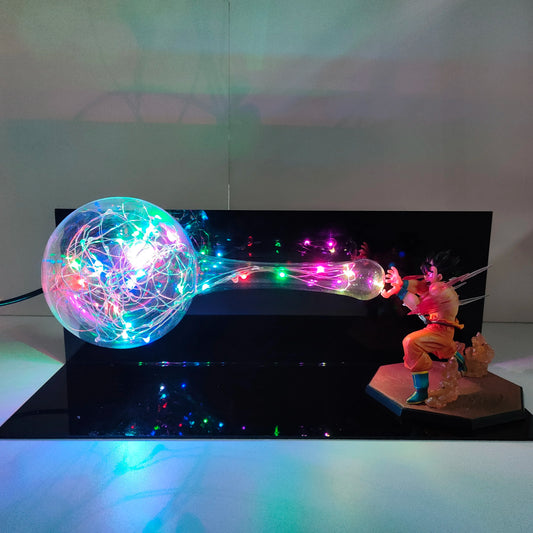 Dragon Ball Anime Son Goku KaMeHaMeHa Colorful Lamp Led Bulb Action Figures Model Figurine Figure & Base & Lamp DIY Decoration