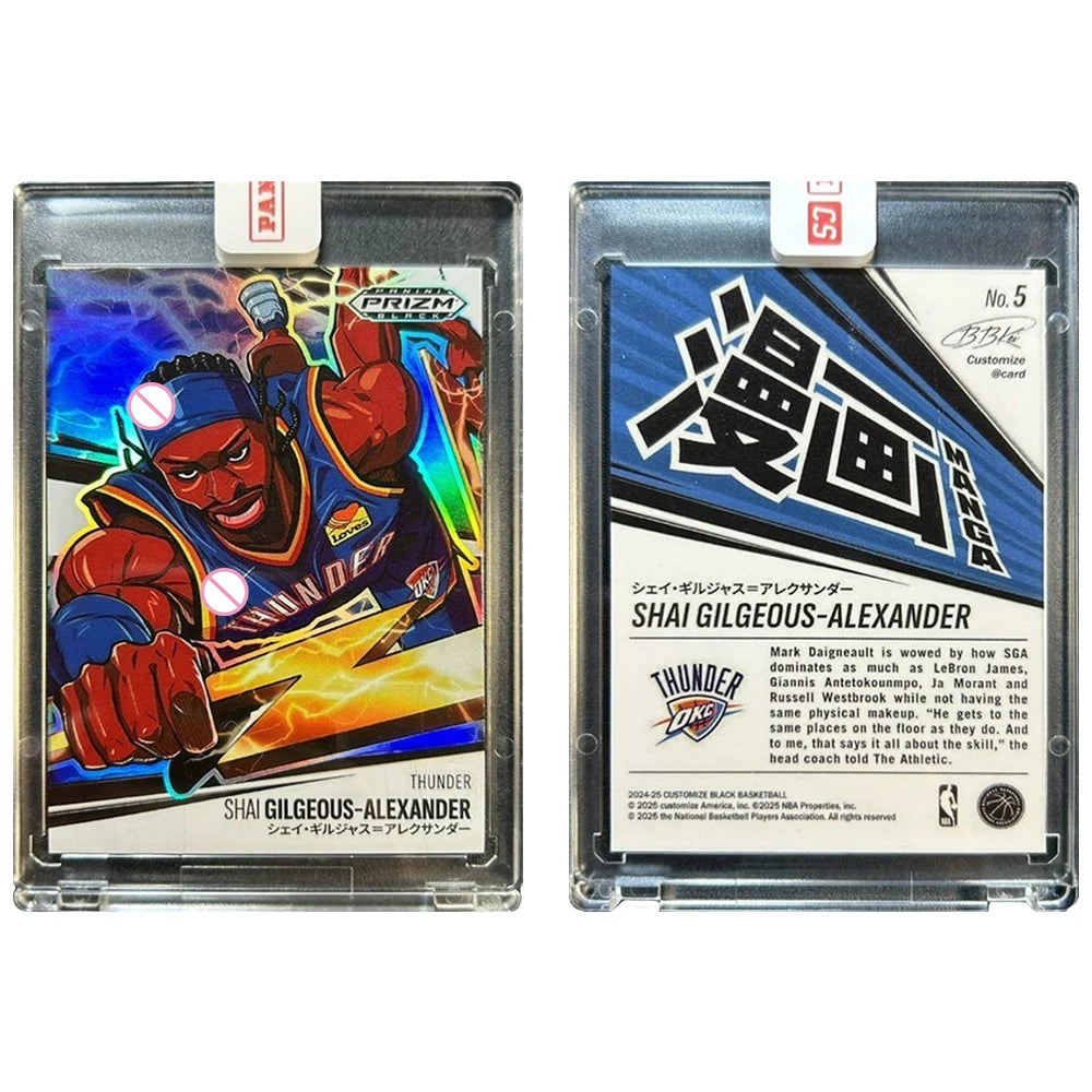 PANINI DIY manga homemade Curry James Doncic Durant Wembanyama Jokic Edwards Morant Textured Rainbow Sparkle Collectible Card