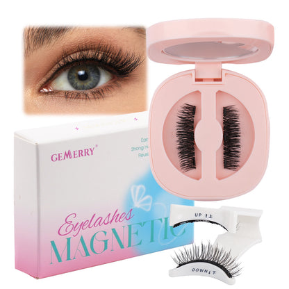 GEMERRY Magnetic Eyelashes with Applicator Natural Look Reusable Soft Strip False Lashes No Glue Makeup Kit Easy to Wear  Remove