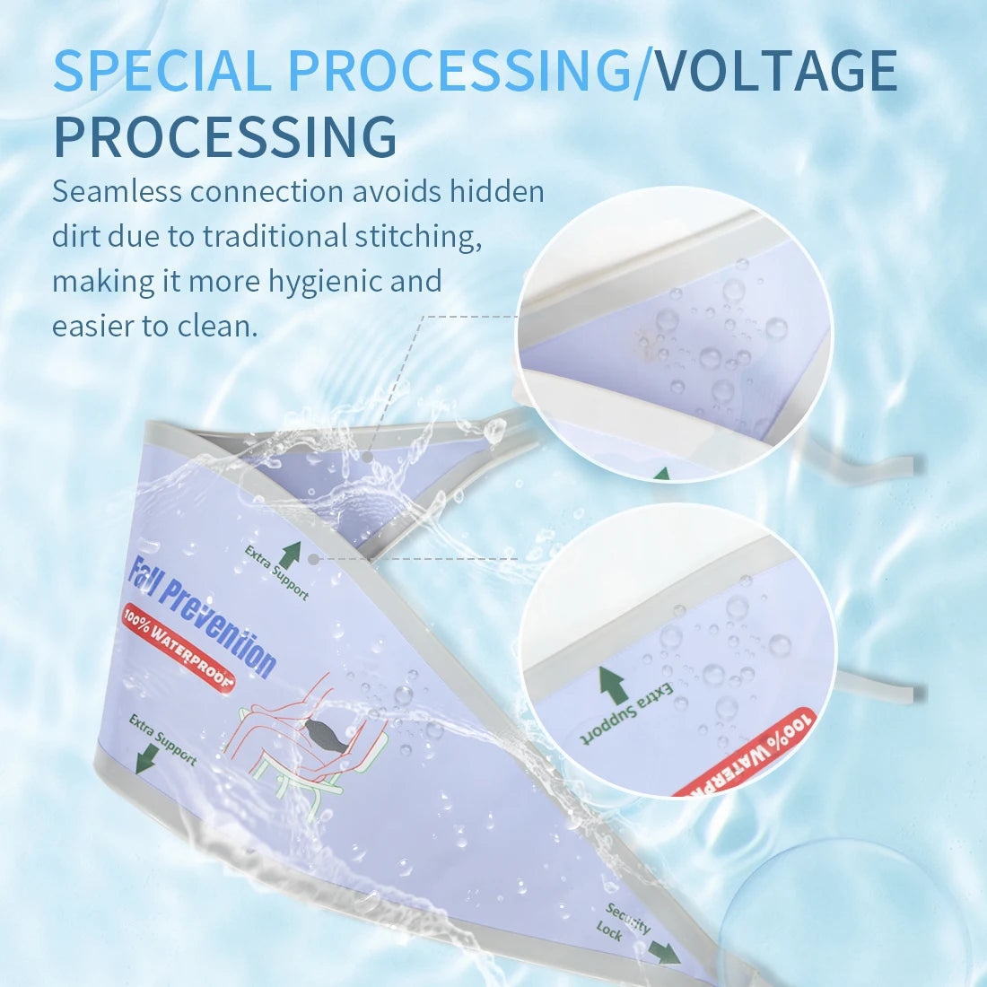 Ehucon Safety Seat Strap Shower Chair Seat Anti-slip Belt Universal Bath Buckle Strap Nursing Care Supplies for Disabled Patient