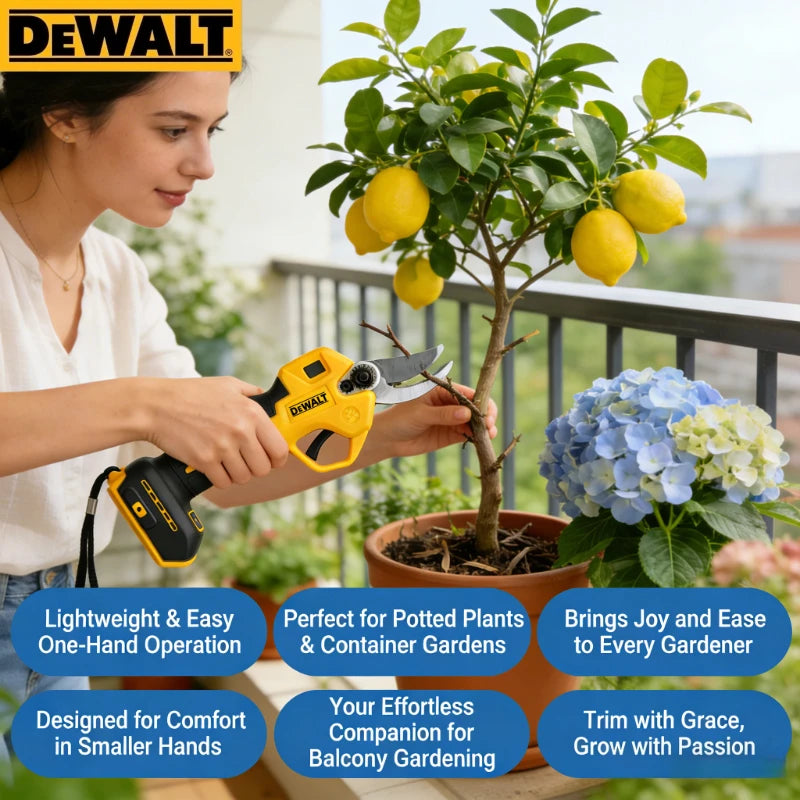 Dewalt Brushless Electric Pruning Gardening Tool, Compatible with Lithium Battery, Suitable for Fruit Tree Pruning