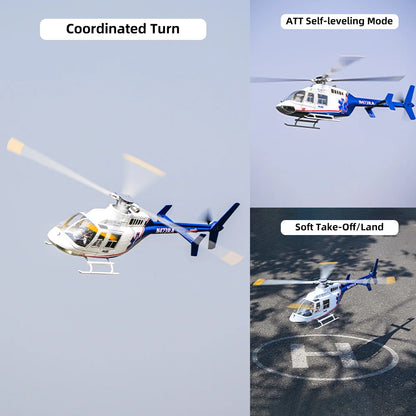 FLYWING Bell407 Scale RC Helicopter ACE Flight Control 6CH GPS FLY WING Bell 407 RC Helicopter LED Light Quick Release Rotor RTF