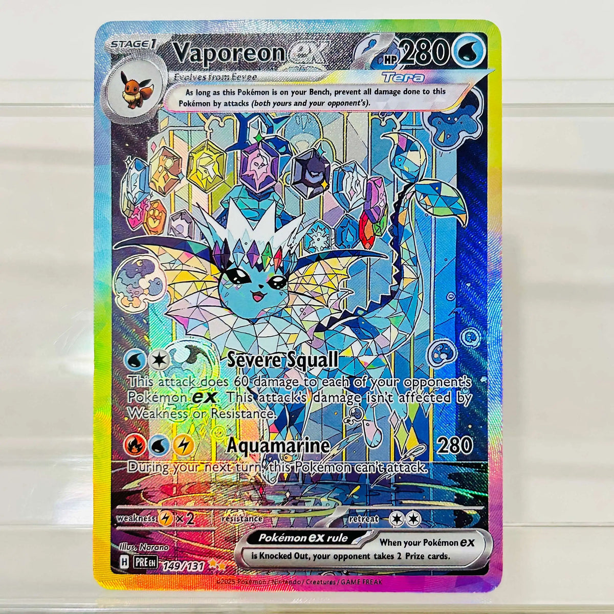 Eevee ex 167/131 English Version DIY Holographic Texture Card Collectible Grade Premium Anime Collection Card