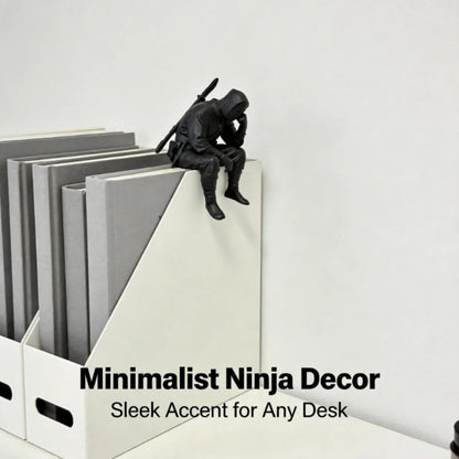 Japanese Seated Ninja Figurine 3D Printed Sad Healing Guardian Statue Wall Hanging Ornament Creative Desktop Home Office Decor
