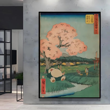 1pc frameless Canvas Paintings Retro Canvas Poster Prints Pokemon Gengar Blastoise Cartoon Character Picture Wall Art Home  Chil