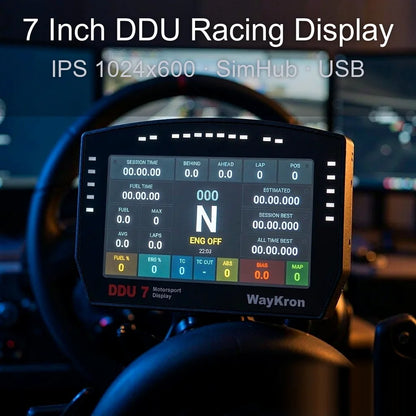 Multi-functional 7 Inch Sim Racing Dash Display DDU for PC Simracing Games for MOZA Simagic FANATEC Simucube 2 SimHub Real Time