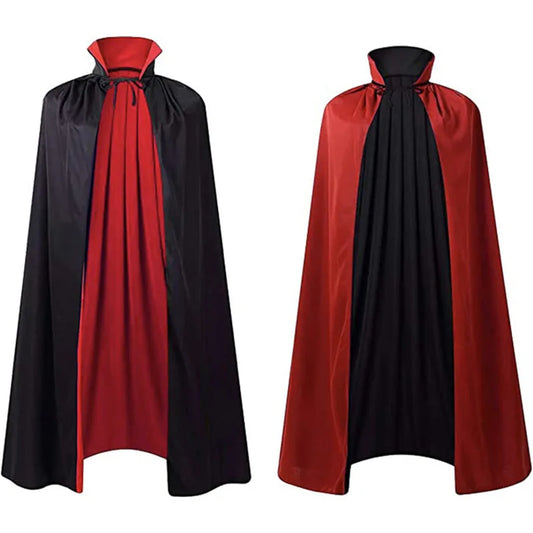 Anime Vampire Cloak Stand-up Collar Cape Black Red Vampire Capes Cosplay Halloween Carnival Party for Adult Clothes Party Set