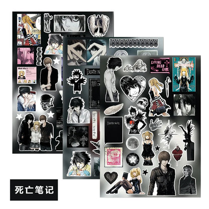 8pcs Death Note Cut Film Stickers Anime Simple and Creative Surrounding Materials Waterproof Stickers