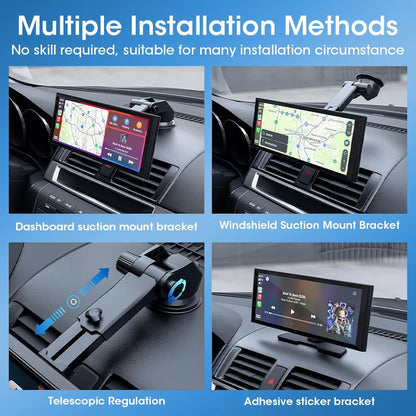 11.3 inch 4K Car DVR Carplay Android Auto Rotatable Lens Dashcam GPS Navigation Dashboard FM AUX Rear Camera Video Recording