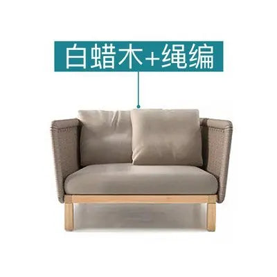 Woven Rattan Outdoor Sofa with Solid Wood Base, Weather-Resistant Patio Couch, 3-Seater Lounge Sofa for Balcony & Garden