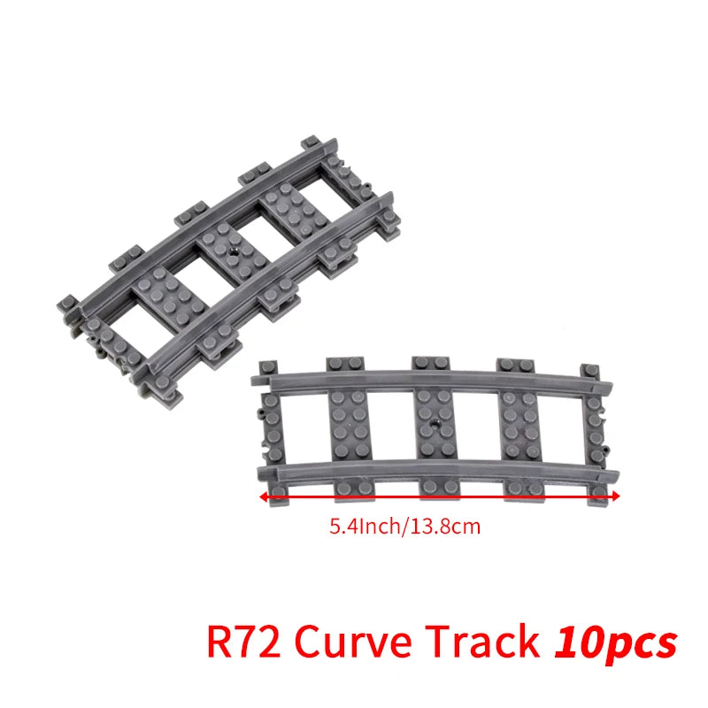 MOC City Bricks Train Flexible Construction Parts Railway Curve Track Building Blocks Model Accessories Compatible with 53401