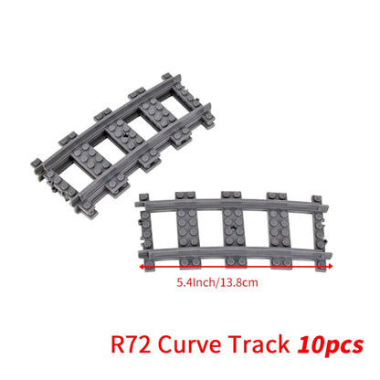 MOC City Bricks Train Flexible Construction Parts Railway Curve Track Building Blocks Model Accessories Compatible with 53401