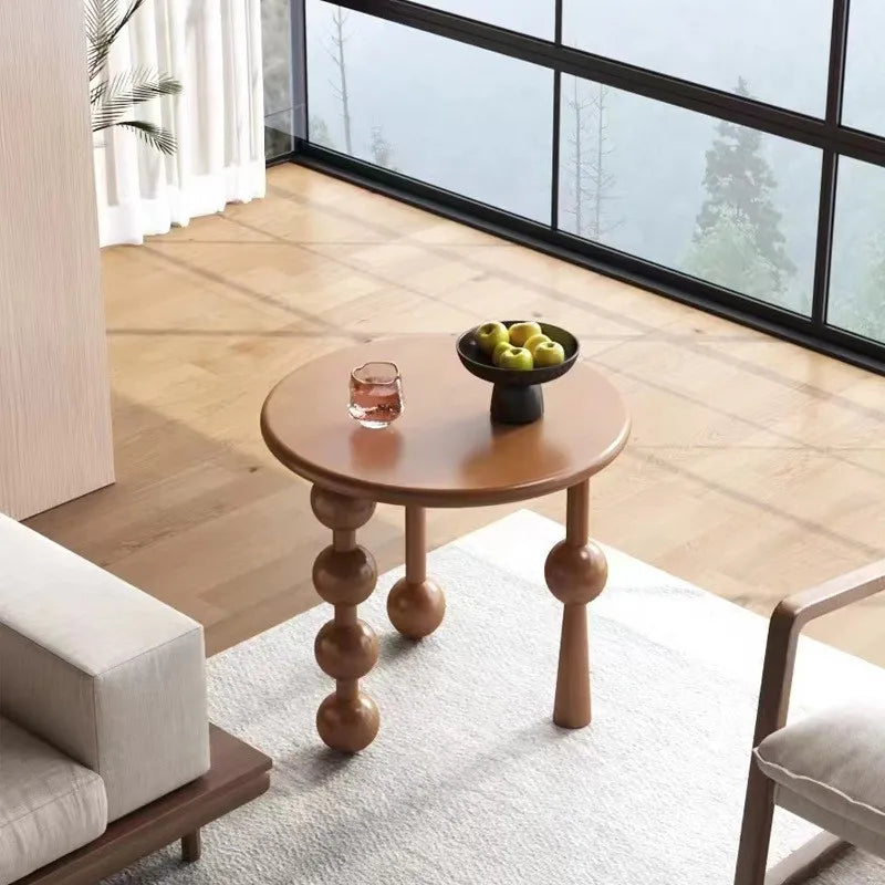 Scandinavian Solid Rubber Wood Table Small Side Table Creative Design Coffee Table Living Room Household Sofa Side Table