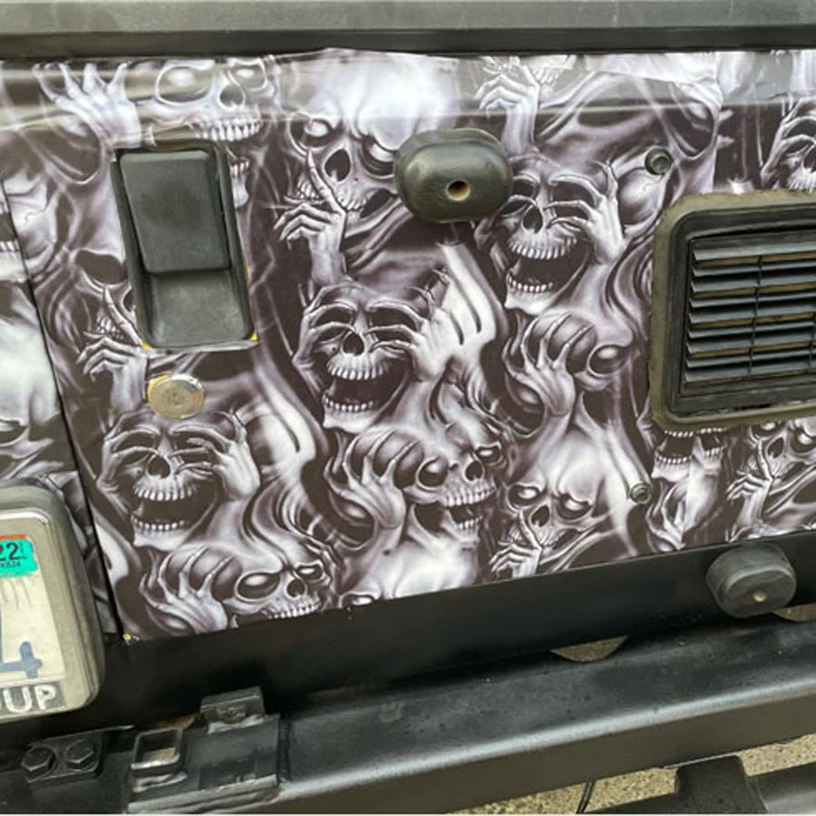 Premium Graffiti Skull Sticker Vinyl Wrap Film Roll Self Adhesive Decal Car Wrapping Foil with Air Release Bubble