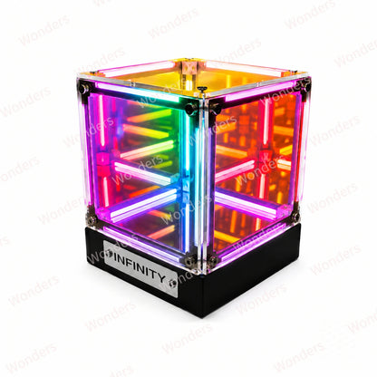 Hypercube LED Box Geek DIY Wireless Table Light Figure Display Case Infinity Mirror 4D Box Abyss Tunnel Ornament
