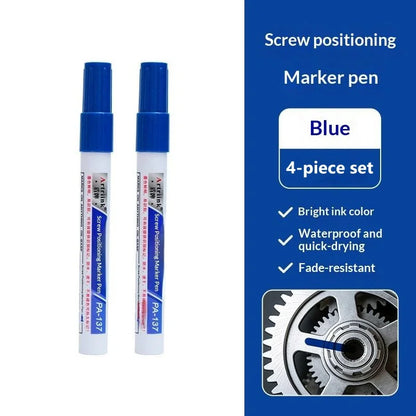 Screw Positioning Marker Pen Waterproof Quick Drying Permanent Marking Pen For Motorcycle Car Mechanical Maintenance Assembly