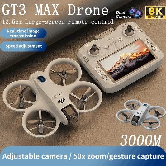 NEW GT3 Mini Drone 4K/8K Professional HD Camera Optical Flow Altitude Hold 5G WiFi FPV Safe Quadcopter Toy Gift For Kid Beginner