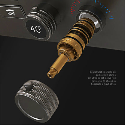Luxury intelligent digital display brass shower system Black wall mounted design Dual control of cold & hot Hidden bathroom Tap