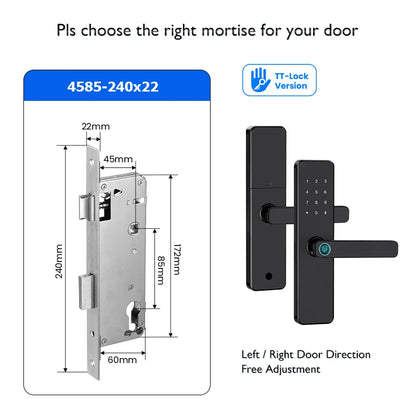 Bluetooth TTLock App Fingerprint Door Lock Code Card Key Touch Screen Smart Door Lock Security Digital Electronic Lock For Home