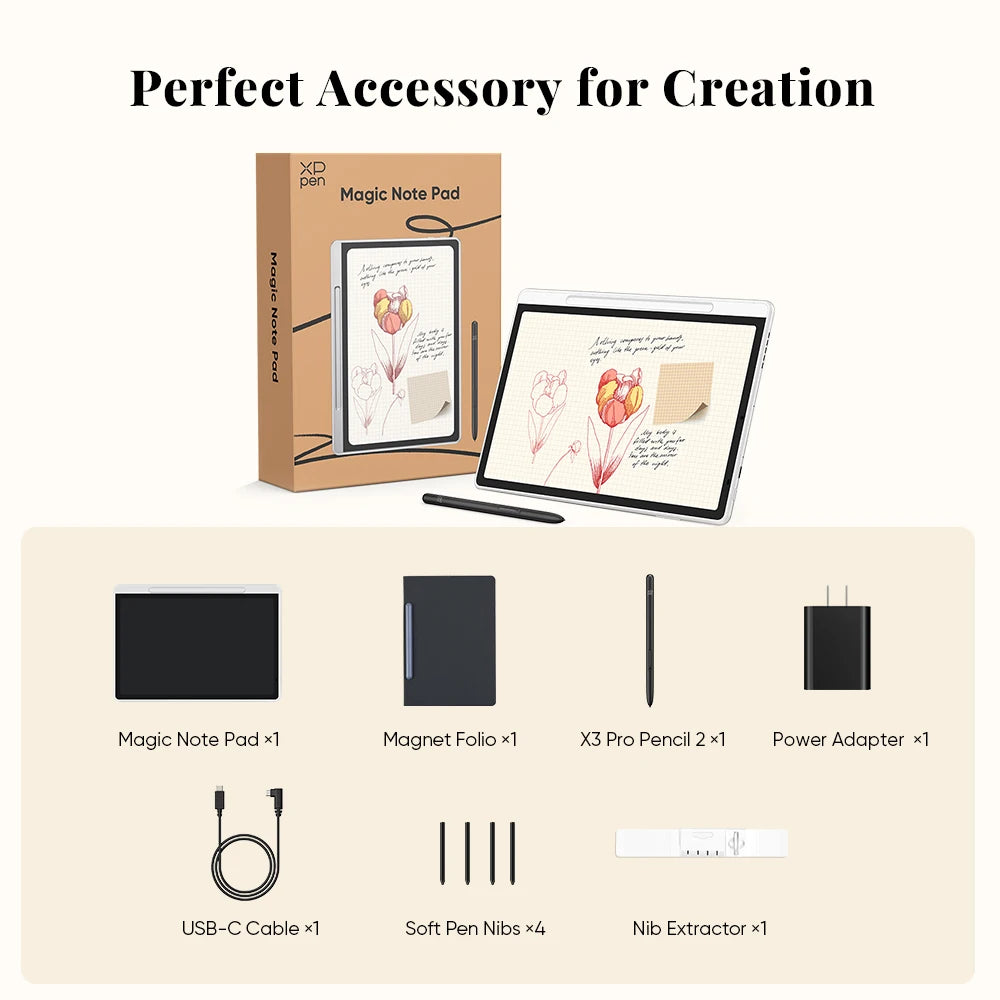 XPPen Magic Note Pad 3-in-1 Ink Paper Light Nature Color E-book Reader Android 14 Graphics Tablet 90HZ Read and Write