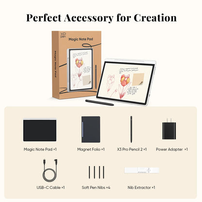 XPPen Magic Note Pad 3-in-1 Ink Paper Light Nature Color E-book Reader Android 14 Graphics Tablet 90HZ Read and Write