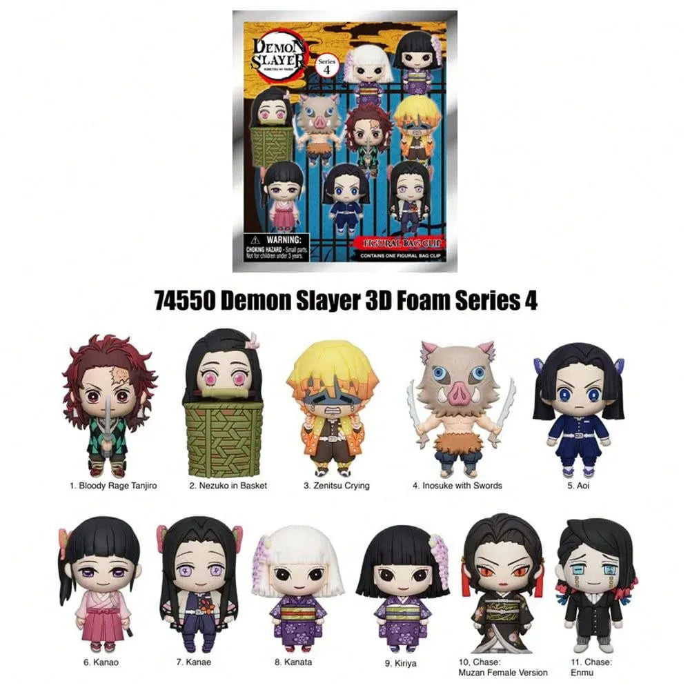 Demon Slayer Officially Licensed Blind Box 3D Figurine Bag Clip Charms Zenitsu Crying Nezuko In Basket Anime Collector Kering