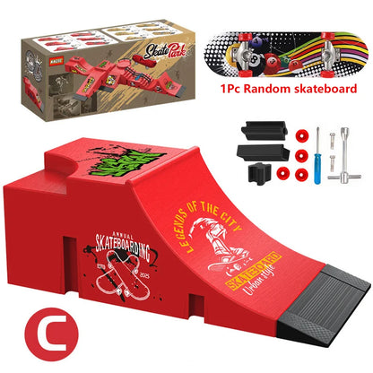 Finger Skateboard Children Toys Finger Sports Field Training Props Park Ramp Railings Slope Model Finger Skateboard Games