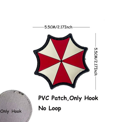1PC,2PCS/ Umbrella Corporation PVC Rubber Morale Emblem,Biohazard Insignia Applique Embroidered patches,Tactical Backpack Badges