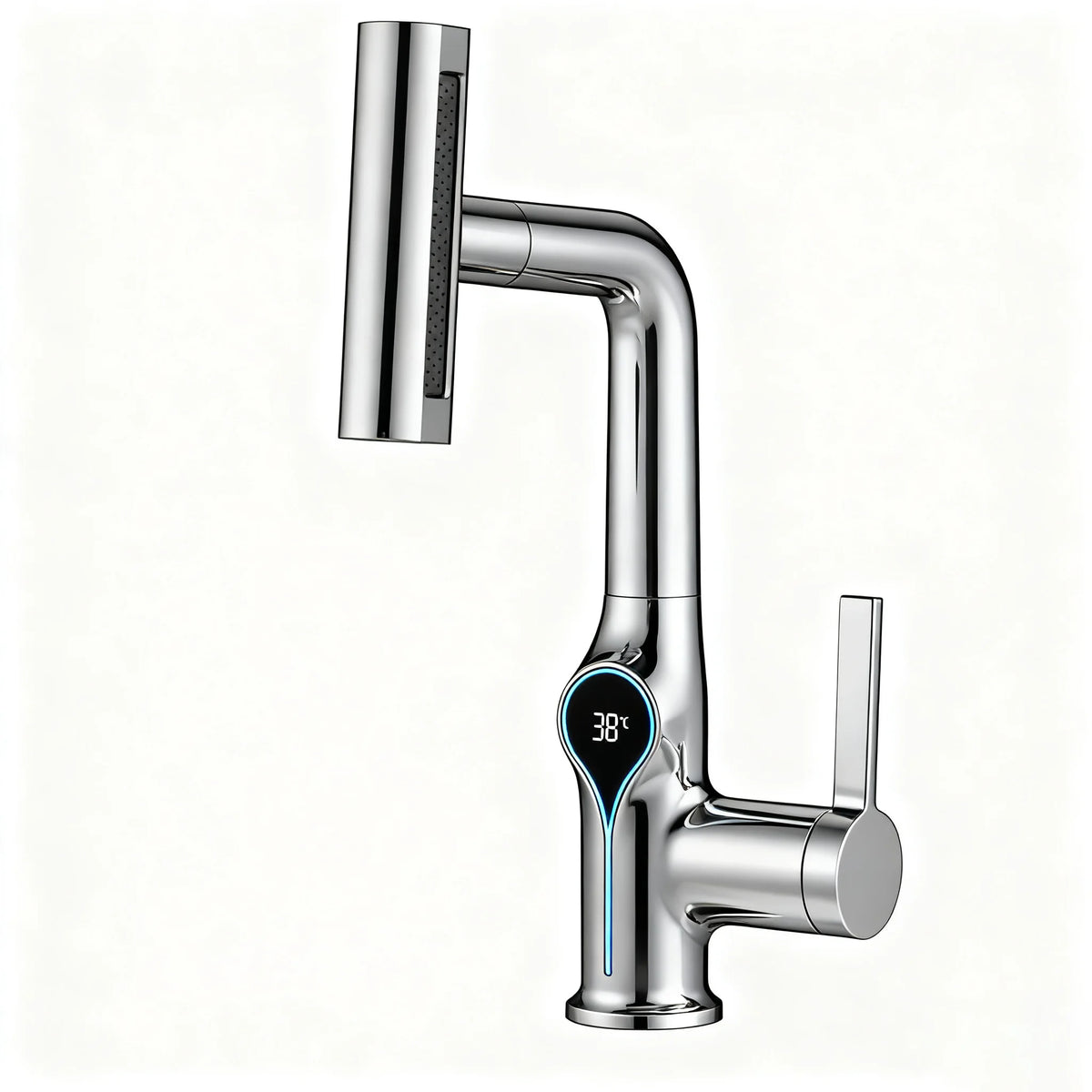 Multi Functional Waterfall Basin Faucet 4 Mode Mixer Tap Pull Out Nozzle Bathroom & kitchen Faucet Smart LED Display Sink Faucet