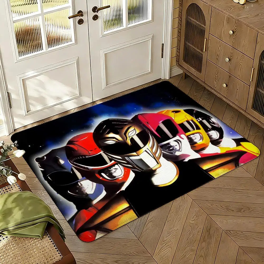 TV M-Mighty M-MorphinS Power Rangers Thickened Absorbent Non-Slip Floor Mat Bedroom Living Room Door Mat Flannel Rug