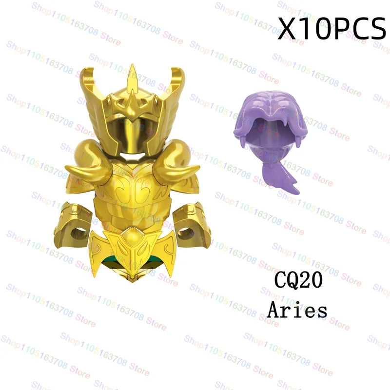 Saint Seiya Japanese Anime Cartoon Bricks Dolls Aiolia Aiolos Model Toys Building Blocks Figures Assembly Toys Gifts CQ11-22