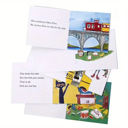 12 Books Set Pete the Cat I Can Read, Mini Portable English Picture Books, Kids Storybooks, Primary English Learning