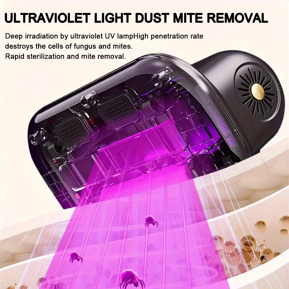 8000Pa Cordless Handheld Vacuum Cleaner Mite Remover USB Rechargeable Portable Bedding Cleaner Household Robot Mite Cleaner