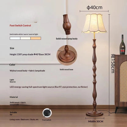 Mid Century Retro Floor Lamp with Side Table American French Style for Living Room Bedroom Study Sofa Side Lighting Room Decor