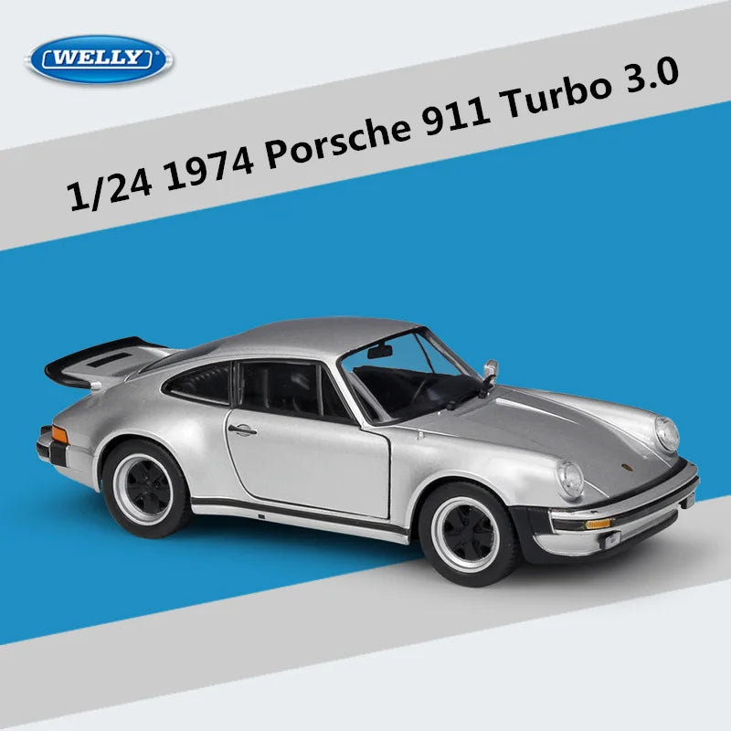 WELLY 1:24 1971 Porsche 911 Turbo 3.0 Alloy Sports Car Model Diecasts Metal Classic Vehicles Car Model Simulation Kids Toys Gift
