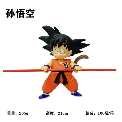 21cm Anime Goku Childhood Version Son Goku Kuririn Figure Model Ornaments Children Birthday Gifts For Kids