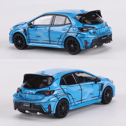 GCD 1:64 GR Corolla Blue Comic Version Alloy Model Car